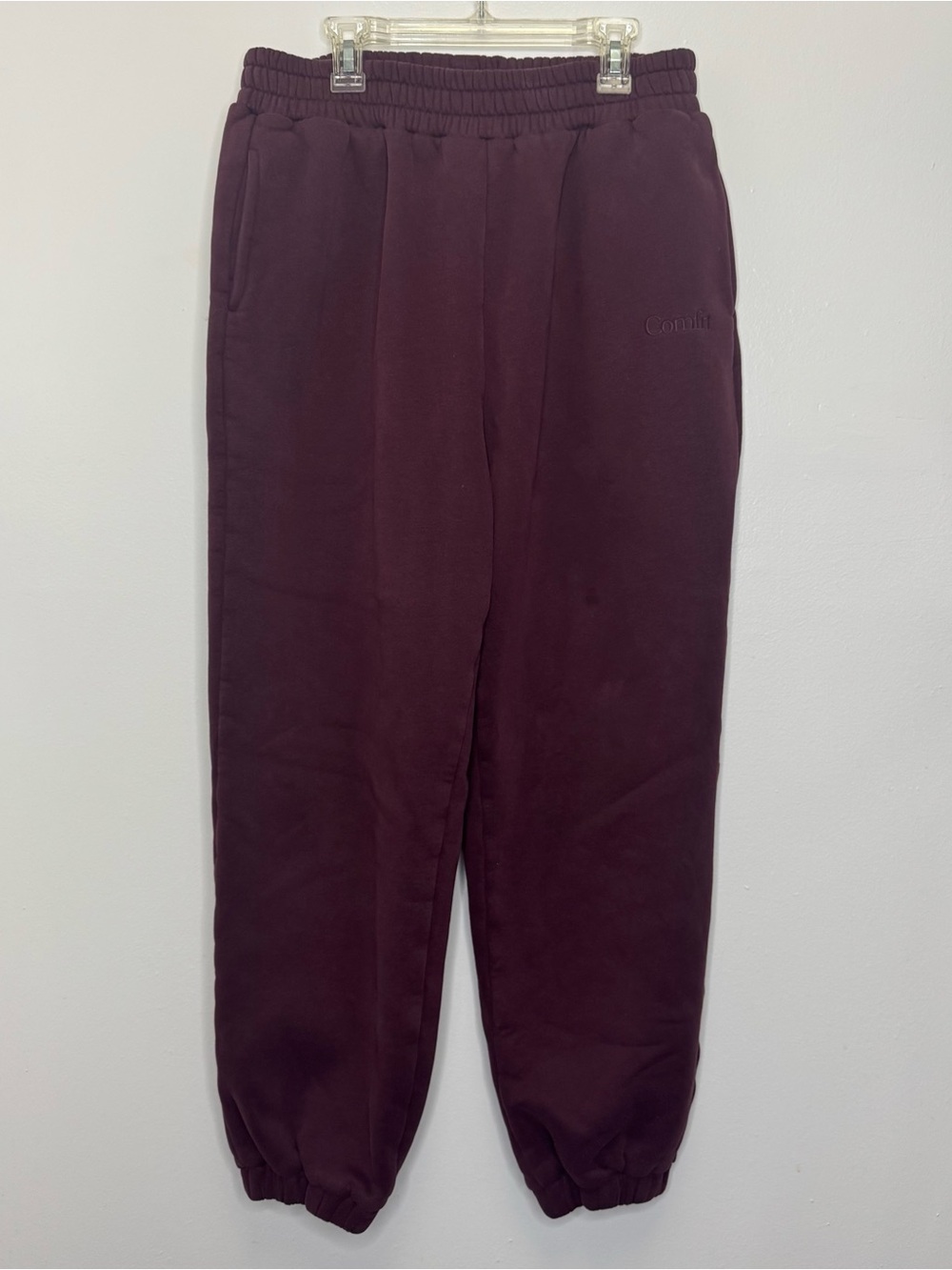 Womens COMFRT Burgundy Joggers Large